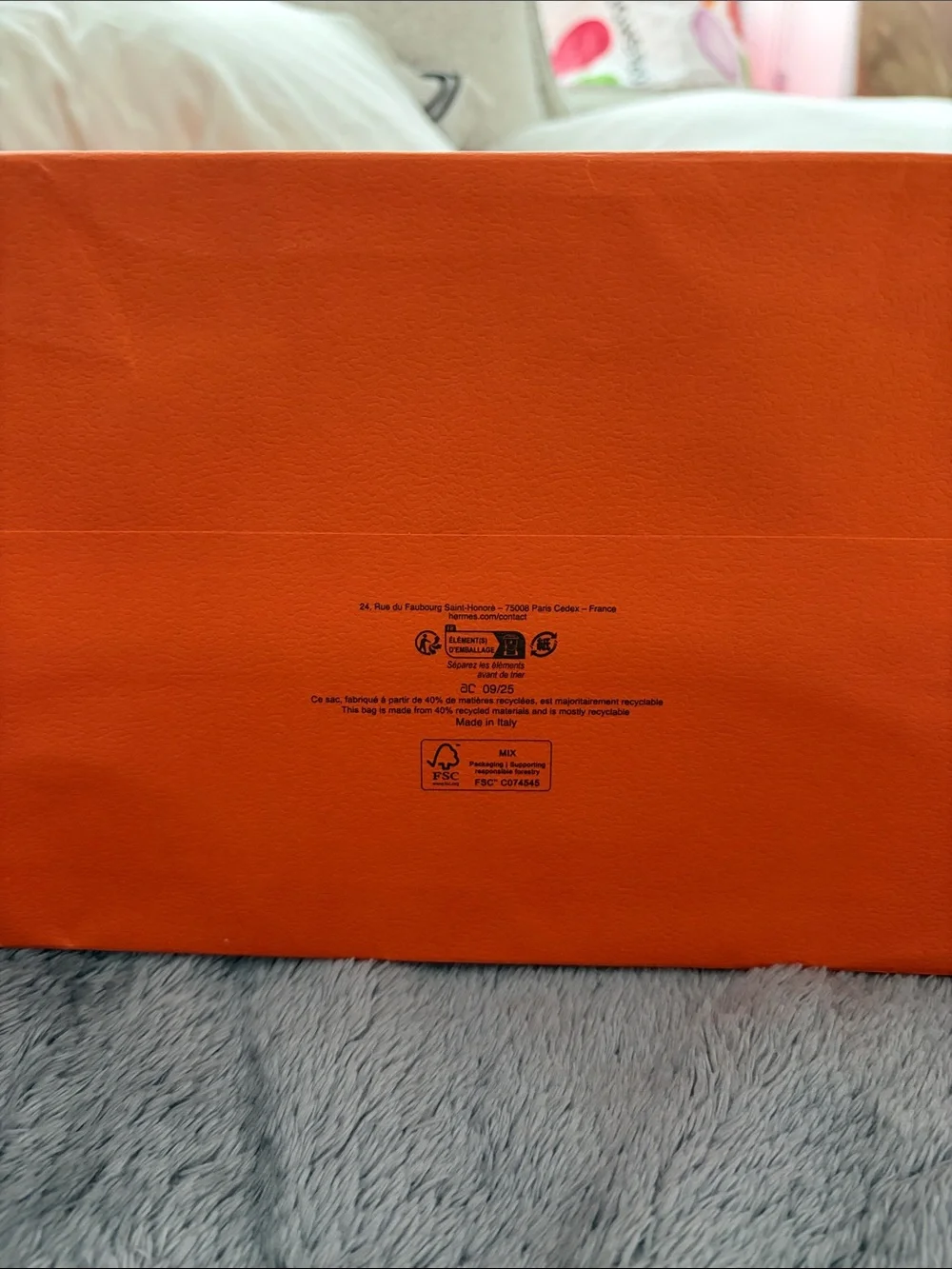 Hermes Shopping Bag with Brown Rope Handles